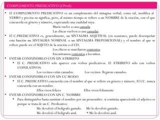 Complementos del verbo | PPT