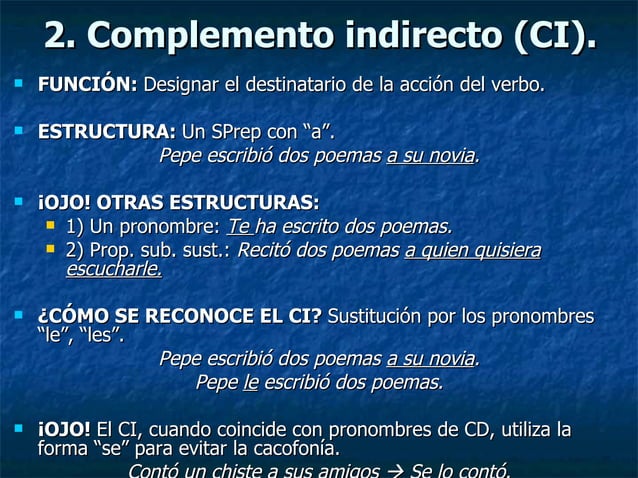 Complementos Del Predicado Verbal | PPT
