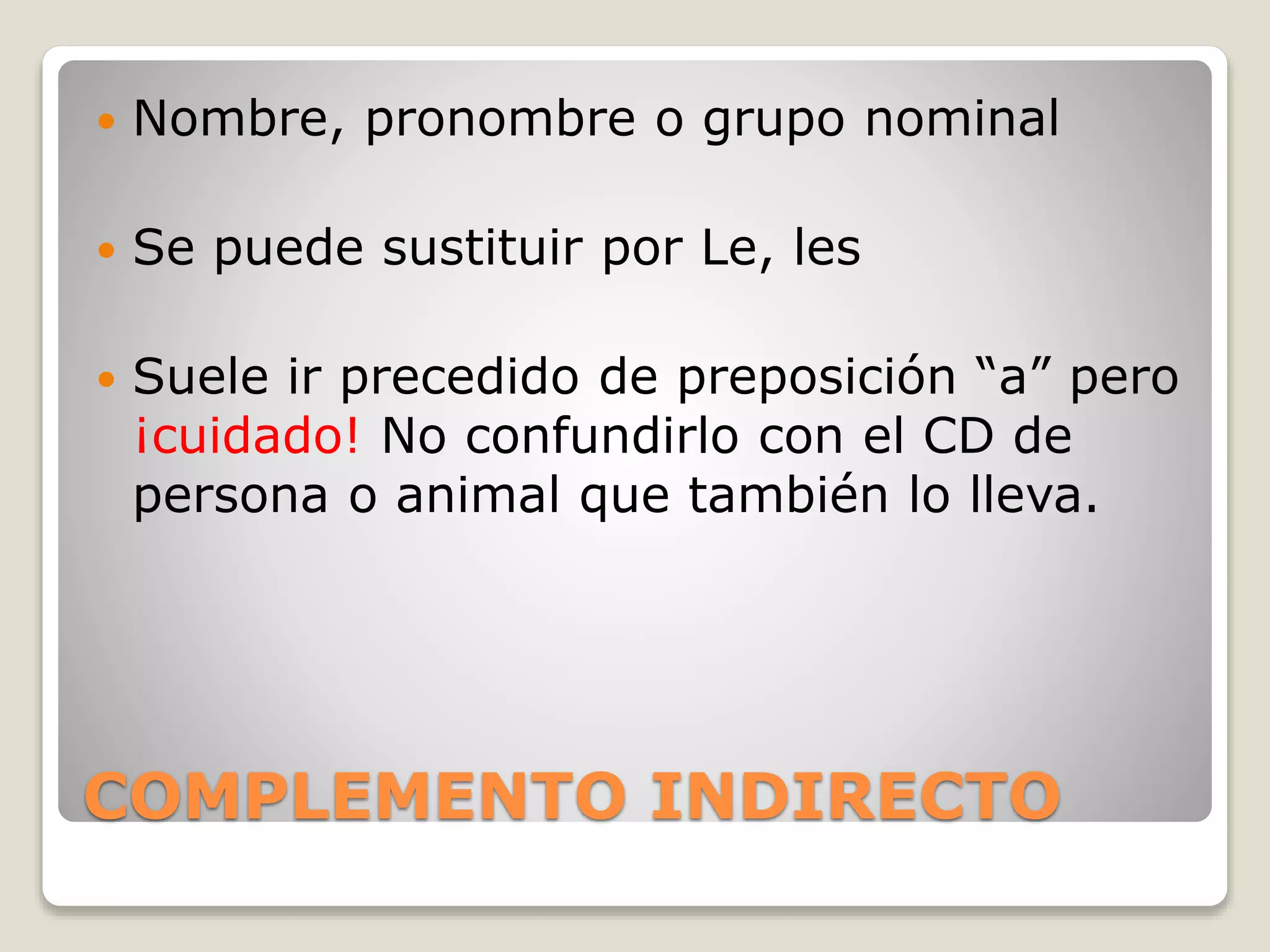 Complementos del predicado verbal | PPT