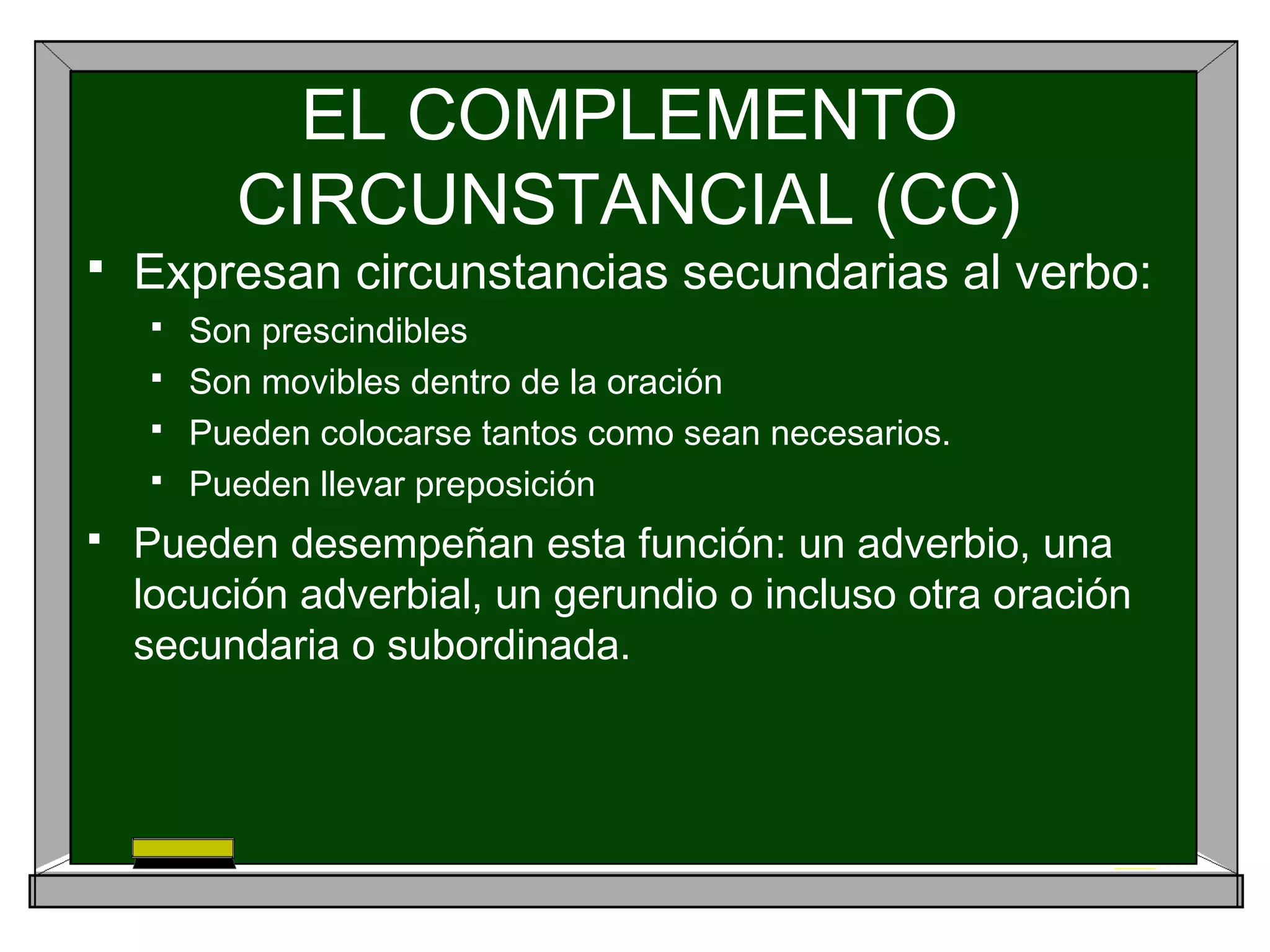 Complementos del predicado verbal | PPT