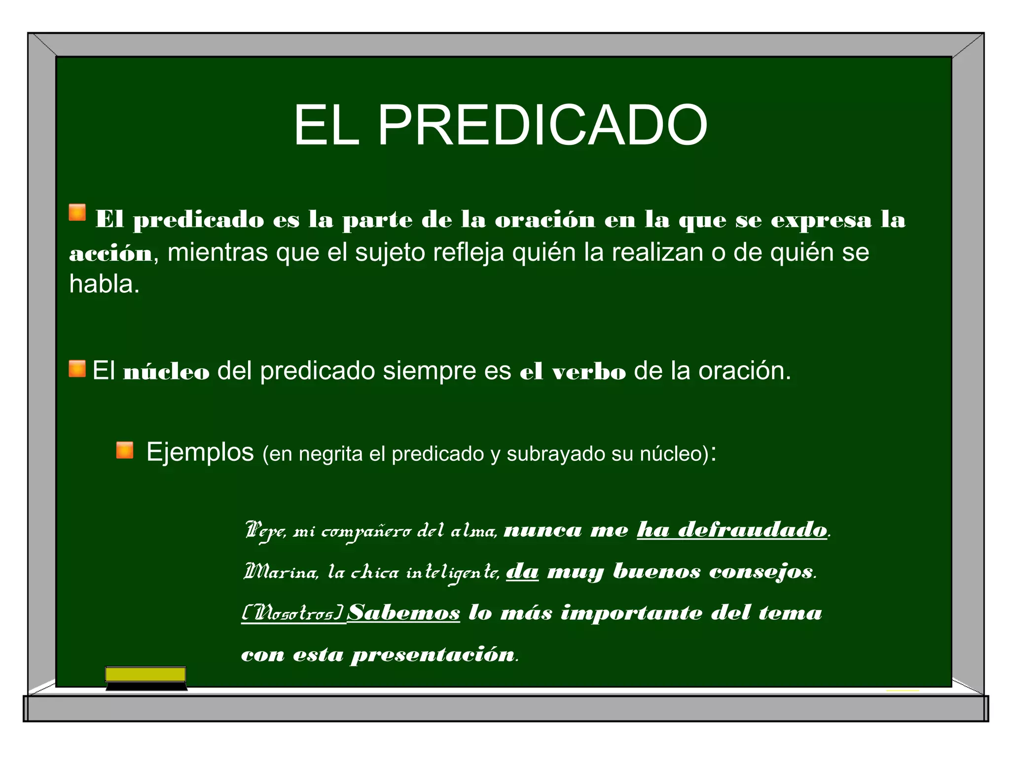 Complementos del predicado verbal | PPT