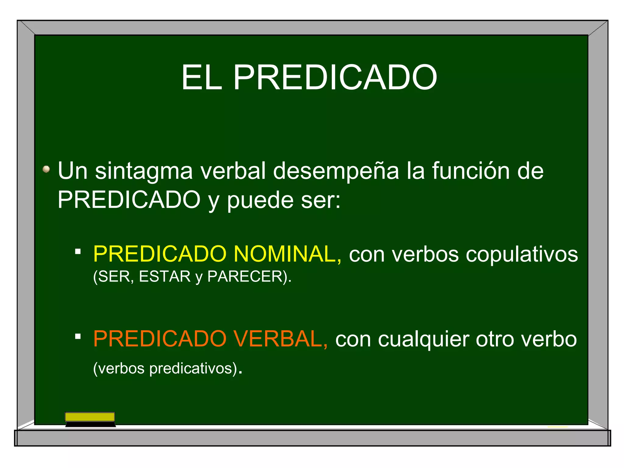 Complementos del predicado verbal | PPT
