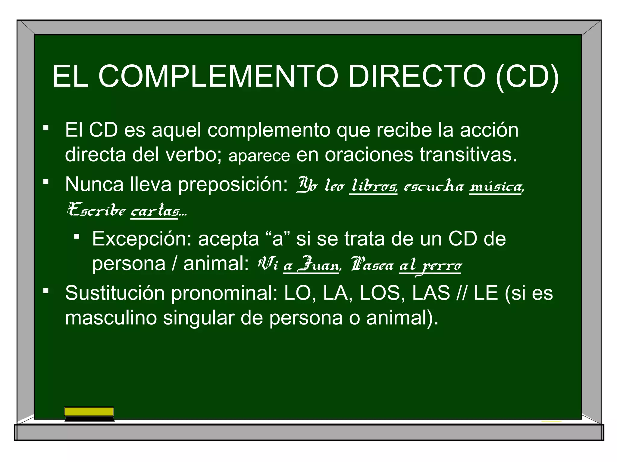 Complementos del predicado verbal | PPT