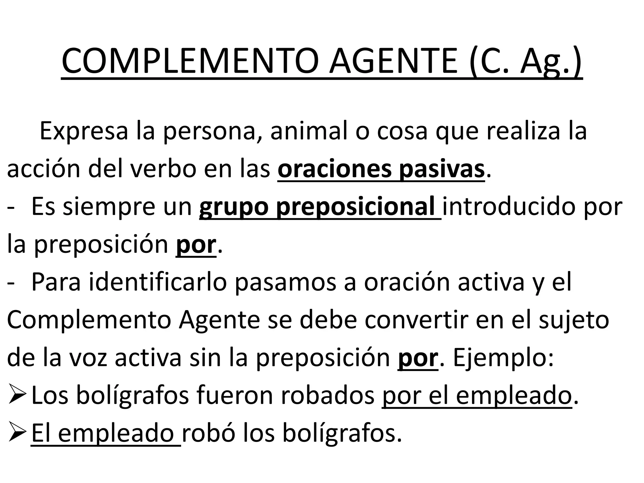 Complementos del verbo | PPTX