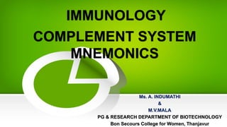 Complement pathway (mnemonic) | PDF