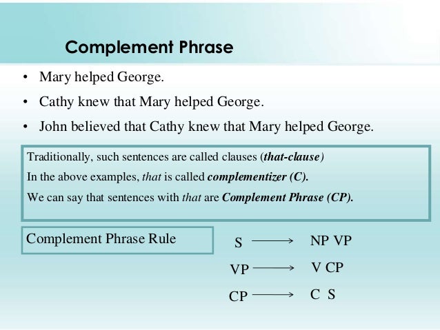 Complement Phrase