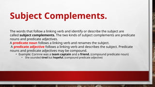 Understanding Complements: Direct, Indirect Objects and Subject ...