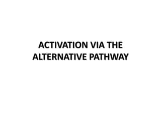 ACTIVATION VIA THE
ALTERNATIVE PATHWAY
 