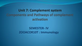 SEMESTER- IV
ZOOACOR10T : Immunology
 