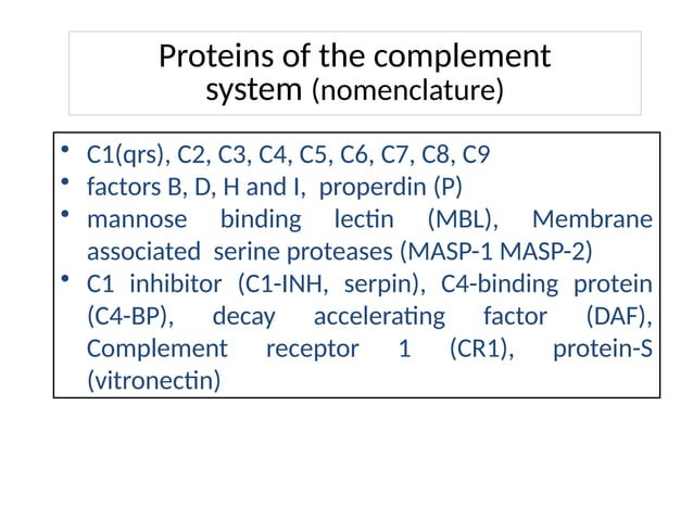 Complement system Activation of immune system | PPT