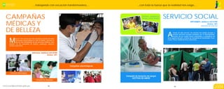 …trabajando con vocación transformadora,…                             …con toda la fuerza que la realidad nos exige,…
                                                                                                                                                                                                          JESÚS MARÍA
                                                                                                                                                                                                          POSITIVO




CAMPAÑAS                                                                                                     Somos positivos
                                                                                                             Somos Jesús María   SERVICIO SOCIAL
MÉDICAS Y                                                                                                                                                        INFORMES: teléfono 423-4760
                                                                                                                                                                                  Anexo: 301
                                                                                                                                                                                República de Chile 324


DE BELLEZA
                                                                                                                                  A
                                                                                                                                          través de este servicio, los vecinos han podido acceder a
                                                                                                                                         diversos servicios sociales prestados por la Municipalidad,
                                                                                                                                         muchas de los cuales fueron extendidas a ciudadanos de
                                                                                                                                  otros lugares del país, a través de Campañas de Solidaridad: Puno,

M
          ás de 7 mil vecinos han sido atendidos a través de estas
          Campañas desarrolladas en todo el distrito, quienes no                                                                  Cusco, Pisco, Gotitas de Amor, entre otros.
          sólo se han beneficiado de las servicios médicos, sino
también de las campañas de belleza, podología, asesoría
jurídica, entre otros.



                                 Informes: teléfono 423-4760
                                                  Anexo: 301




                                                                     Campañas odontológicas


 Campaña oftalmológica
                                                                                              Campaña de donación de sangre
                                                                                                   GOTITAS DE AMOR
                                       Campaña de despistaje

                                                                                                                                                                                                       Informe de Gestión

                                                        39                                                                                40
                                                                                                                                                                                                   2009
 