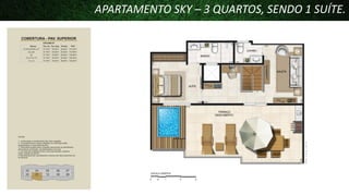 APARTAMENTO SKY – 3 QUARTOS, SENDO 1 SUÍTE.

 