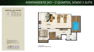 APARTAMENTO SKY – 3 QUARTOS, SENDO 1 SUÍTE.

 