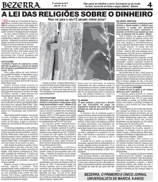 2º semeste de 2015
ANO 09 – Nº 36
“Não pares de trabalhar e servir. Encoraja-te na luz oculta
do bem, escora-te em Deus e segue adiante”. Batuíra
F
A LEI DAS RELIGIÕES SOBRE O DINHEIRO
Assim como no catolicismo, as religiões
protestantes não veem problema quanto ao
enriquecimento do indivíduo, desde que ele seja
fruto do trabalho honesto, completa o estudioso.
Não há uma determinação sobre a cobrança de
juros, mas também condena-se a usura e a
exploração do próximo ao conceder crédito.
ISLAMISMO
“E quem estende o prazo para o devedor
que tem dificuldade em pagar um
empréstimo receberá uma recompensa de
caridade por cada dia que assim fizer”. (Ibn
Majaah)
O islamismo não vê problemas quanto à
riqueza individual, desde que ela seja distribuída
a partir de um certo grau, explica o cientista da
religião, especialista em islamismo e religiões
orientais, Frank Usarski.Alei religiosa reconhece
as posses particulares, mas estabelece um
empoderamento social em torno de 2% a 3%
sobre determinados bens, segundo o estudioso.
“Nestesentido,entende-secomoumaterceira
via entre o capitalismo e o socialismo. Por um
lado, o Islã incentiva a autonomia e atividade
econômica, por outro, preocupa-se com a
igualdade social.
O perdão de um calote, por exemplo, é
incentivado, segundo ditos do profeta Maomé no
Alcorão, sagrada escritura do islamismo. “E, se
um devedor estiver em dificuldade, concedei-lhe
espera, até que tenha facilidade. [2:280]”, diz a
passagem.
IssotambémévistocomoumadádivadeDeus.
“Quem emprestar dinheiro a uma pessoa com
dificuldadereceberáumarecompensadecaridade
para cada dia que der à pessoa. E quem estende
o prazo para o devedor que tem dificuldade em
pagarumempréstimoreceberáumarecompensa
de caridade por cada dia que assim fizer (Ibn
Majaah)”.
Rico vai para o céu? É pecado cobrar juros?Ficar rico pode ser um presente de Deus ou,
quem sabe, o caminho mais curto para o inferno.
Quando o assunto é dinheiro, cada religião tem
suas particularidades, que podem ir de dádiva a
desgraça.Mastodaselasconcordamnumponto:
ajudaropróximoéobrigaçãodequemenriquece.
As cinco maiores religiões do mundo por
número de fiéis – cristianismo (catolicismo e
protestantismo),islamismo,hinduísmo,budismoe
judaísmo–interpretamasescriturassagradasou
pregamnadoutrinacomoofieldevesecomportar
quanto aos recursos materiais ou terrenos.
Acumular riquezas ou despojar-se de todas
as posses são, muitas vezes, faces da mesma
moeda perante Deus. Isso porque esses dois
elementos significam o grau máximo de
aproximação com o Divino. Estudiosos das
religiões sintetizam a visão de cada uma delas.
CATOLICISMO
“Cuidado! Fiquem de sobreaviso contra
todo tipo de ganância; a vida de um homem
não consiste na quantidade dos seus bens”.
(Lucas 12:15)
Para a igreja católica, ter muito dinheiro é
umaquestãosecundária.“Oimportanteéoqueo
fiel faz com seu dinheiro e como o adquiriu”,
comenta o sociólogo da religião e coordenador
do núcleo de Fé e Cultura da PUC-SP, Francisco
Borba Ribeiro Neto.
Ganhar dinheiro tirando proveito do
sofrimento ou do sacrifício alheio, por exemplo, é
injustoaosolhosdeDeus,mesmoqueaatividade
seja legalmente justa para os homens.Ao longo
da história, contudo, a igreja afrouxou sua
interpretação sobre dívidas e empréstimos.
Na Idade Média, cobrar juros era
considerado pecado de usura, uma vez que o
donododinheirosevaliadeumafragilidadealheia
para extrair lucro, segundo Ribeiro Neto. “Hoje,
o empréstimo a juros não é mais pecado para a
Igreja,aindaqueousododinheiroparaprejudicar
alguém em necessidade seja condenável”,
analisa.
Quemguardadinheirosóparasi,sempensar
no outro, completa o professor, não está
condenado por Deus, mas também deixa de
usufruir da Sua graça. Já gerar ou provocar a
pobreza de uma pessoa é falta grave aos olhos
do Divino.
“Ohomemqueempobreceuesofrecarências
porque a sociedade não lhe deu o que era devido
évítimadopecadodetodososdemais”,explicao
docente. Neste ponto, ainda que as escrituras
desconhecessem o termo ‘capitalismo’, pode-se
interpretar a visão como uma crítica ao sistema,
segundoRibeiroNeto.“Oevangelhoémuitoduro
com quem deixou de dar socorro ao pobre”.
Outro ângulo da pobreza é quando o fiel se
reconhece pobre e doa tudo o que tem como
forma de doação a Deus, explica o sociólogo da
religião. “Esta pobreza corresponde ao maior
ideal evangélico do catolicismo. O máximo da
comunhão com Deus acontece quando o f iel
está disponível à pobreza total. Esse é o estágio
final da caminhada de conversão, o abandono
de bens materiais”.
Ninguém vai para o inferno porque não dá
esmolas, segundo o professor. “Essa
obrigatoriedade existia antigamente e era uma
forma de a Igreja garantir a mínima distribuição
em uma sociedade onde o pobre não tinha
recursos. Com o tempo, a Igreja percebeu que
essa obrigação gerava formalismo e não atendia
ao espírito da proposta de doação”.
Quanto ao dízimo, completa Ribeiro Neto, é
um exercício feito por puro desponte para ajudar
a Igreja em sua sobrevivência material, e não
por obrigação. “O valor a ser pago não é mais
10%dosganhos.Eleédefinidopelofielconforme
suas possibilidades”.
PROTESTANTISMO
“Busquem, pois, em primeiro lugar o Reino
de Deus e a sua justiça, e todas essas coisas
serão acrescentadas a vocês”. (Mateus 6:33)
Há duas grandes vertentes das igrejas
protestantes quanto ao dinheiro.Aprimeira o vê
como um recurso necessário para a manutenção
da comunidade e o pagamento das despesas
terrenas. Essa é a linha seguida pelas igrejas
presbiteriana, batista, anglicana e até a católica,
comoexplicaosociólogodareligiãoespecializado
em protestantismo da PUC-SP, Edin Sued.
Em algumas igrejas neopentecostais,
prevalece a segunda interpretação, de que o
dinheiro é um mediador espiritual do sacrifício
religioso. Não importa como ele é empregado,
tampoucooqueopastorfazcomele.“[Odinheiro]
é a maneira de o fiel mostrar sua lealdade e
compromisso com Deus. Pagar o dízimo é uma
obrigação religiosa”, afirma o professor. É o caso
da Assembleia de Deus, Igreja Universal do
Reino de Deus, Igreja Internacional da Graça de
Deus e Renascer em Cristo.
Por essa interpretação, o sacrifício é
monetizado. Estas igrejas neopentecostais não
prestam contas do que arrecadam para o fiel.
“Antes, o mediador do sacrifício era um animal,
um pombo, uma ovelha. Hoje é o salário do fiel”,
analisa o estudioso.
Dentro desta linha, está a teologia da
prosperidade, que surgiu nos Estados Unidos na
década de 1930. O pensamento prega que
recursos materiais, como a casa própria e o
automóvel, são conquistas terrenas que devem
ser usufruídas em vida, e consequências da
fidelidade com Deus. “Se você foi fiel, dando
dinheiro e tendo um comportamento respeitável,
tem o direito de cobrar Dele as promessas de um
retorno material”, explica Sued.
RELIGIÕES ORIENTAIS
“Os homens que perdem a saúde para juntar
dinheiro e depois perdem o dinheiro para
recuperar a saúde; por pensarem
ansiosamente no futuro, esquecem o
presente, de tal forma que acabam por nem
viver no presente nem no futuro”. (Buda)
Para o budismo, que segue os princípios
monásticos (abdicar de objetivos comuns dos
homens em prol da religião), o apego material é
visto como perigoso e contraproducente ao
nirvana [elevação espiritual], explica o cientista
da religião Usarski. “O monge não tem
propriedades, tudo é social e pertence ao
mosteiro”, observa. Mas esse desapego não é
aplicado para o leigo fiel, que tem a obrigação de
ajudar na sobrevivência dos mosteiros.
“A tarefa religiosa do fiel é sustentar o monge
com doações, roupas e a manutenção de suas
instalações”, explica o estudioso. Quanto ao
hinduísmo,oestágiodevidadofielvaideterminar
suas atitudes e sua relação com o dinheiro. A
elevação espiritual é gradual e tem a ver com o
abandono das posses pessoais.
Na primeira fase da vida, o hindu busca se
espiritualizar e preparar-se para o casamento, a
segunda fase, na qual ele é livre para usufruir de
sucessomaterialeriquezasemnenhumproblema.
Mas no terceiro estágio da vida, o fiel deve
conseguir se desvincular de seus bens e retornar
para a vida espiritual que marcava o início de sua
vida, explica Usarski.JUDAÍSMO
“A mesma lei que se aplica a um centavo
aplica-se a cem.” (Sanedrin; 8)
A religião judaica permite ao homem
enriquecer, desde que se tenha a consciência da
obrigatoriedade de doar 10% de suas posses
para caridade (ou tzedak, que significa justica
social), como explica o sociólogo, professor de
judaísmo e guia turístico em Israel, Marcel
Berditchevsky.
“Outra exigência é que o judeu seja discreto,
sem esbanjar sua fortuna ou viver na luxúria”.
Encontrar-se na situação de pobreza, por sua
vez,épassarporumtestedivino,noentendimento
da religião. Berditchevsky explica que o pobre
deve ser assistido dentro dos serviços
beneficentes,quesãobaseadosnos10%doados
por todos para o fim da justica social.
Quanto aos juros, é proibido emprestar ou
tomar emprestado de um judeu, segundo o
sociólogo. “A proibição contra os juros inclui
dinheiro, artigos, e mesmo palavras.Além disso,
qualquerumenvolvidonanegociaçãopeca,como
as testemunhas e fiadores”, explica.
Mas há exceções. Para conduzir um
empréstimo para outro judeu, é possível utilizar
um contrato chamado haláchico especial (que
transforma o status do envolvido em sócio
silencioso). Para isso, deve-se consultar uma
autoridade haláchica competente, aponta
Berditchevsky.
ATorá, escrita sagrada do judaísmo também
se refere aos juros com “neshech”, que significa
mordida,lembraoestudioso.Estánasescrituras:
“Não aja da maneira como a cobra, astutamente
oferecendo empréstimo a alguém, e depois
extorquindo dinheiro dele através de juros, e
gradualmente tomando posse de suas casas,
campos e vinhedos por não conseguir pagar os
juros.”
BEZERRA, O PRIMEIRO E ÚNICO JORNAL
UNIVERSALISTADE MARICÁ. 9ANOS!
 