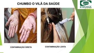 CONTAMINAÇÃO LENTA
CONTAMINAÇÃO DIRETA
CHUMBO O VILÃ DA SAÚDE
 