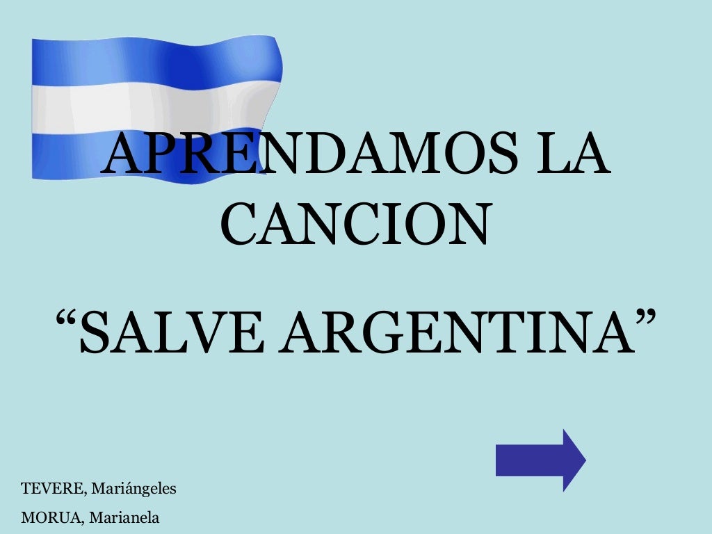 Completar la cancion Salve Argentina