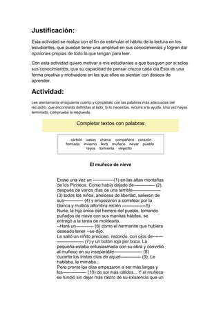 Completar textos  nayivis muñoz