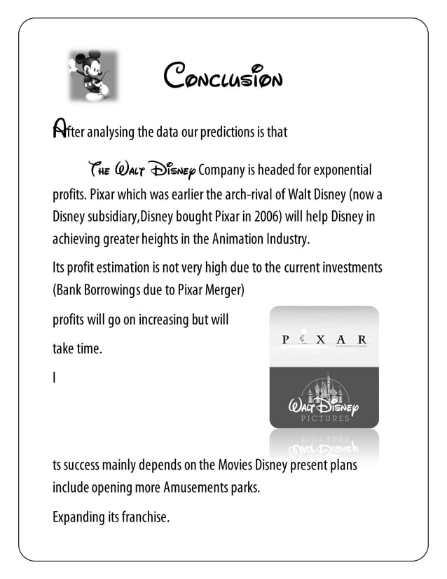 Walt Disney Annual Report Analysis PDF