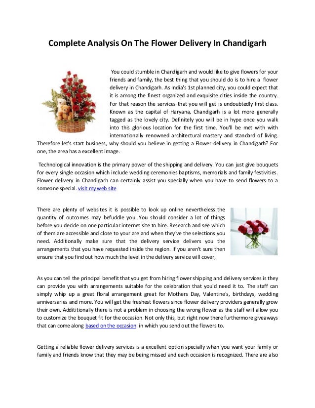 Complete analysis on the flower delivery in chandigarh