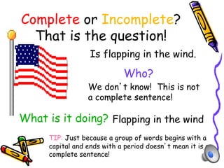 Complete and incomplete_sentences | PPTX