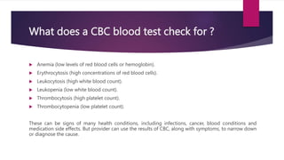 Complete Blood Count (CBC) or Full Blood Count (FBC) | PPTX