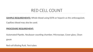 Complete blood count.pptx or a full blood count | PPTX