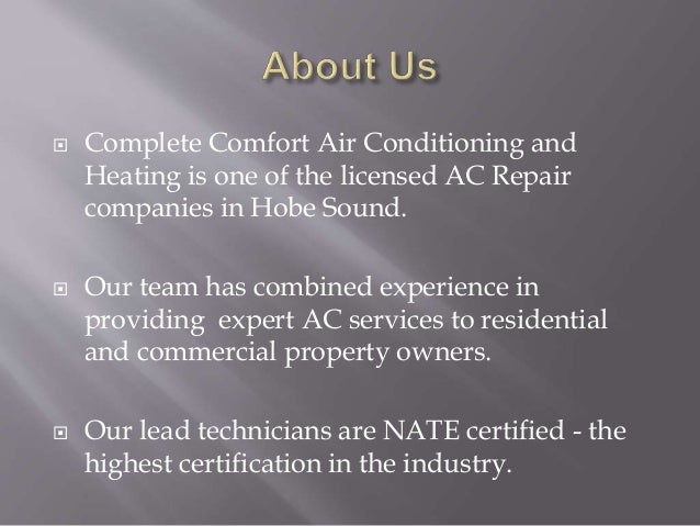 Complete Comfort Best Ac Repair Company In Hobe Sound