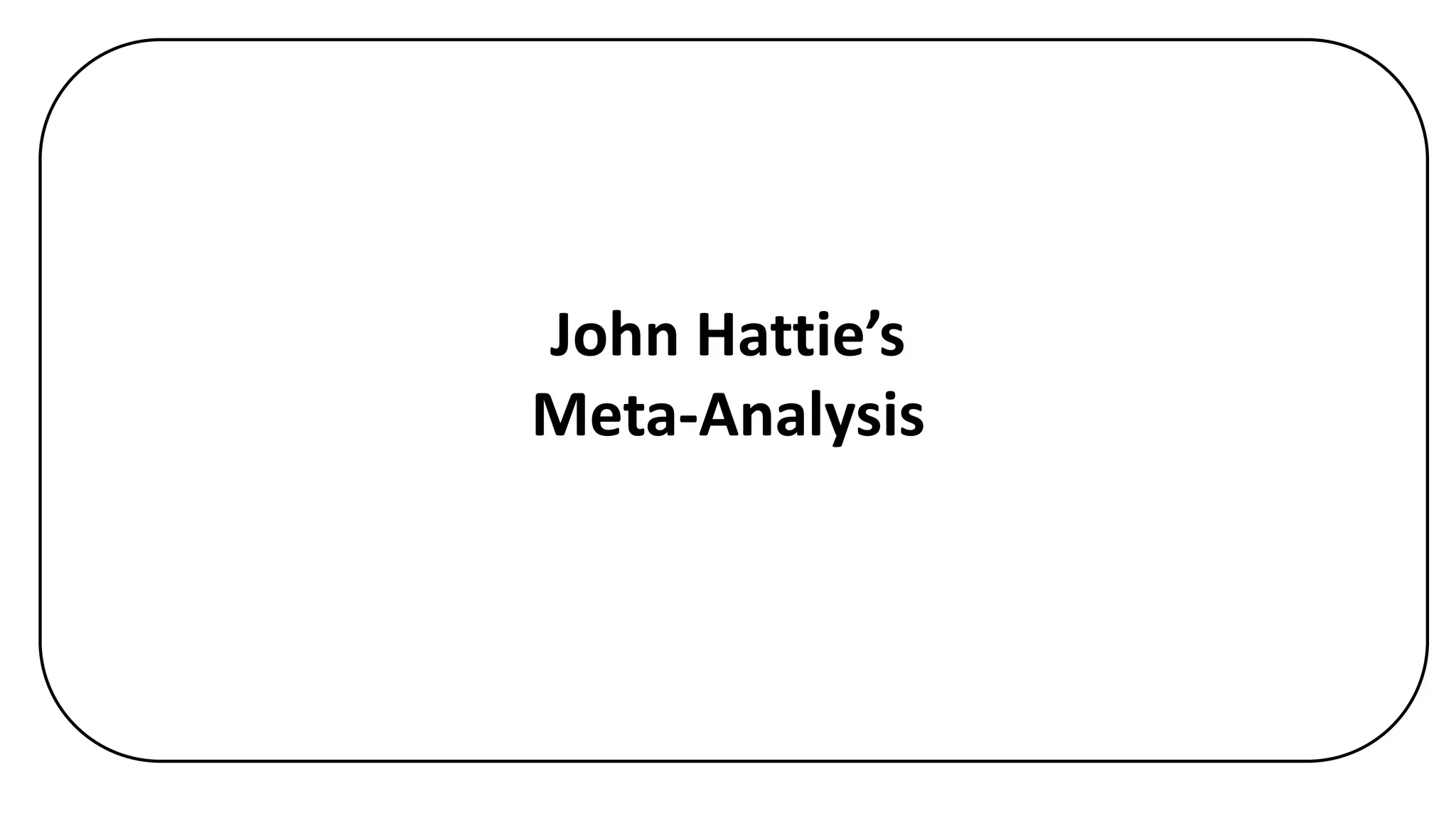 John Hattie’s
Meta-Analysis
 