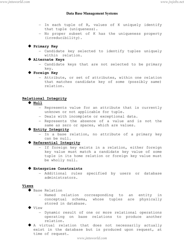 Complete Dbms Notes Complete Dbms Notes