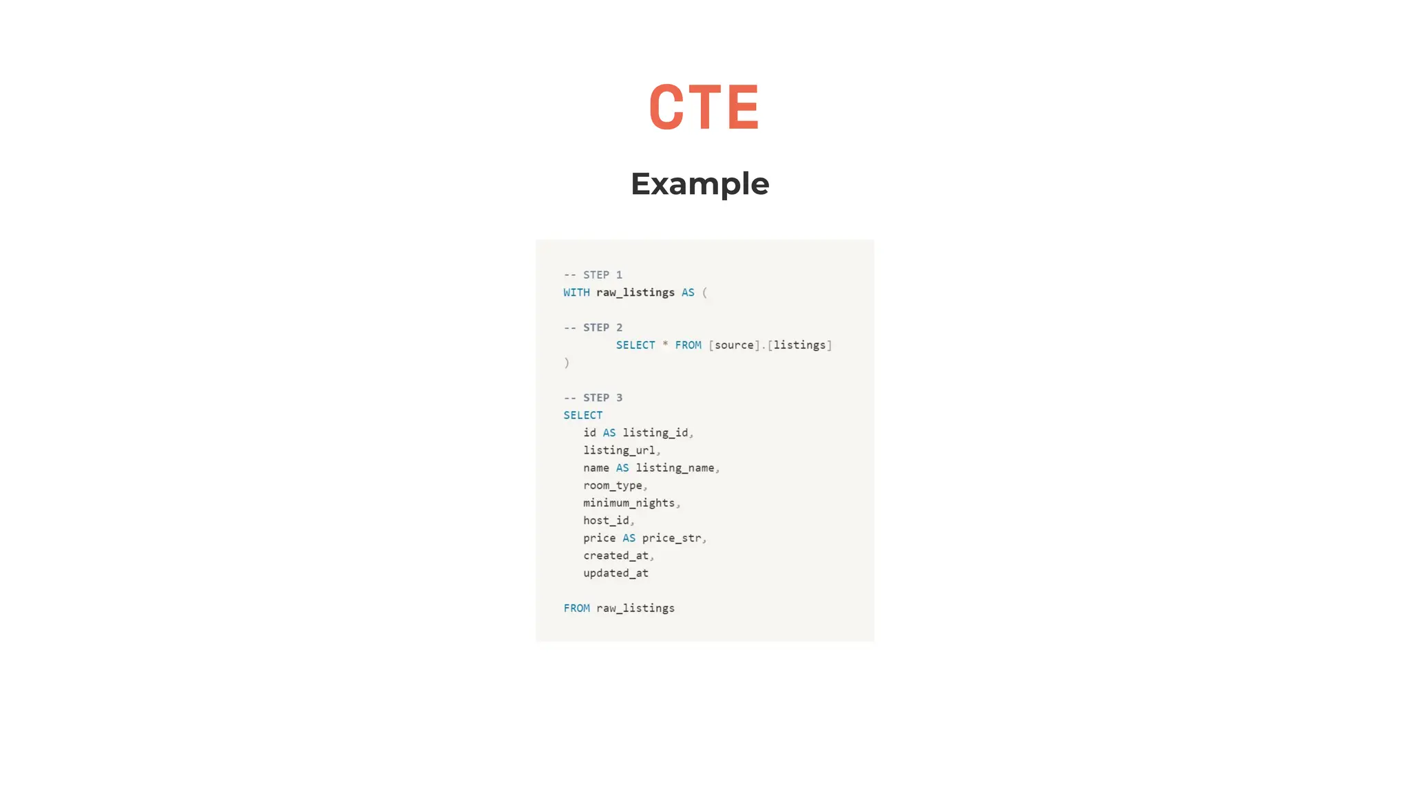 CTE
Example
 