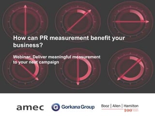 How can PR measurement benefit your
business?
Webinar: Deliver meaningful measurement
to your next campaign

 
