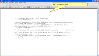 Copyright © 2017, Oracle and/or its affiliates. All rights reserved. Insert Information Protection Policy Classification from Slide 12239
239
EFT Process output
 