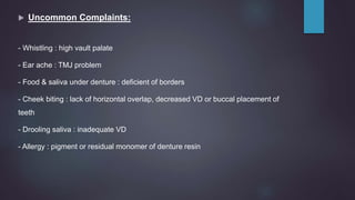 Complete denture complaints | PPTX