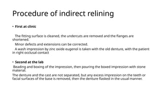 Complete dentures relining to increase retention.pptx