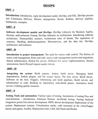 Devops all units document for btech students | PDF