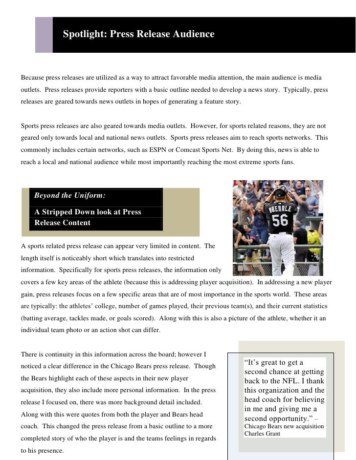 Sports Press Release