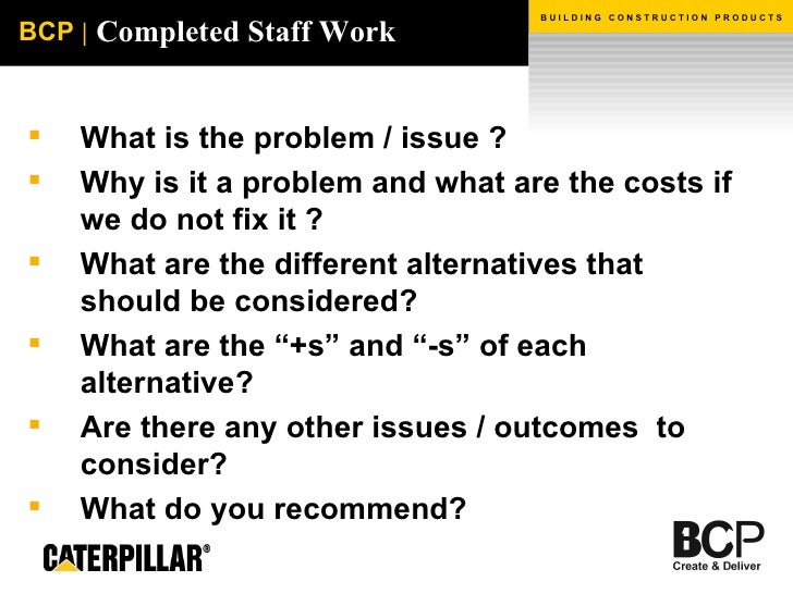 Completed Staff Work Mjh