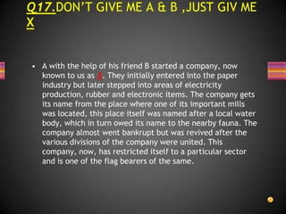 And The Answer Is …..