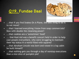 And The Answer Is …..