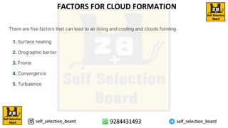 FACTORS FOR CLOUD FORMATION
 