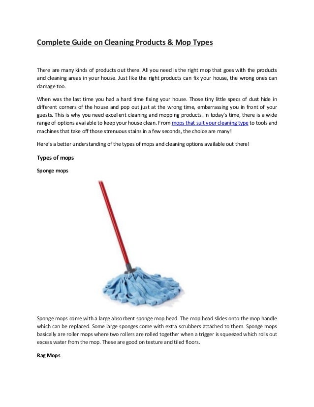 Complete guide on cleaning products & mop types