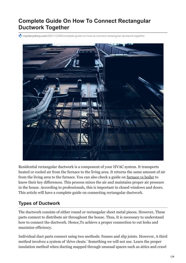 Complete Guide On How To Connect Rectangular Ductwork Together