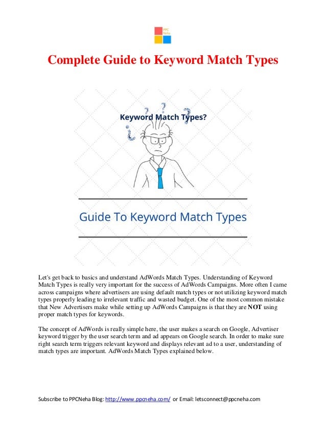 Google Adwords Keyword Match Types 17 Google Adwords Keyword Match Types 17