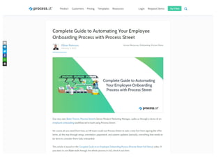 Complete Guide to Automating Your Employee Onboarding Process with Process Street