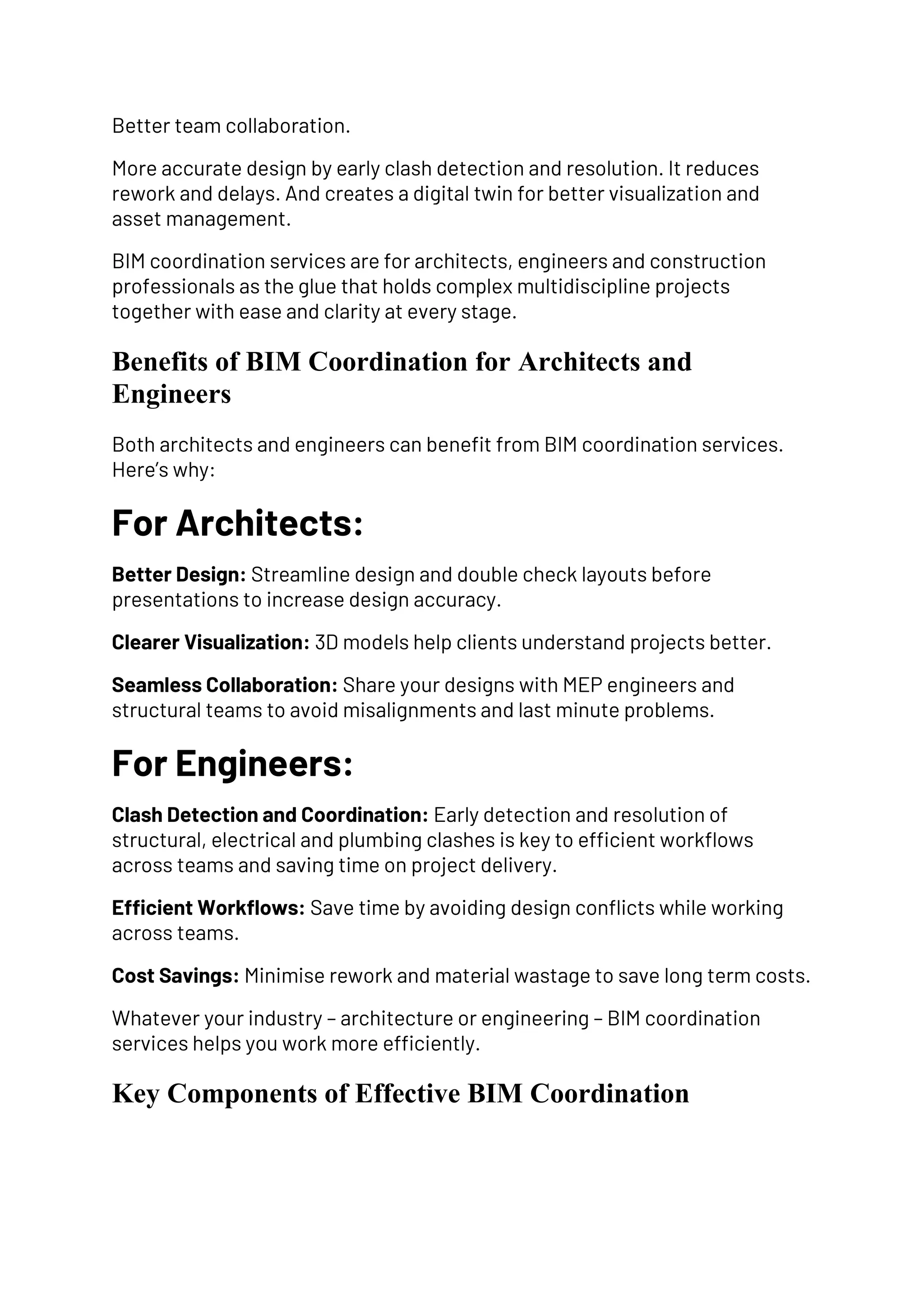 Complete Guide to BIM Coordination Services for Architects | PDF