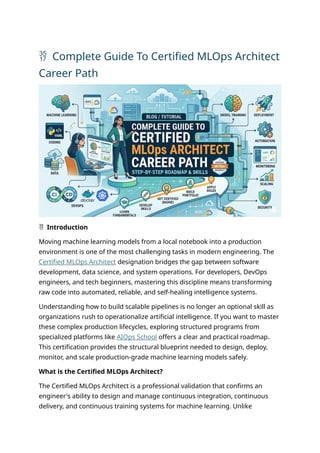 Complete Guide to Becoming a Certified MLOps Architect: Career Paths ...