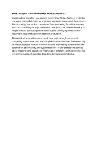 Complete Guide to Becoming a Certified MLOps Architect: Career Paths ...