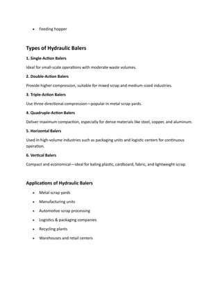 Baler Checklist.pdf Complete Guide to Hydraulic Balers, Shredders & Recycling Machinery.pdf