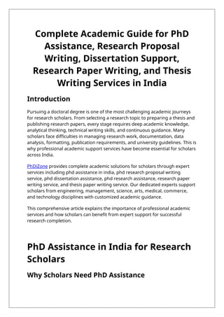 Complete Guide to PhD Assistance, Research Proposal, Dissertation ...