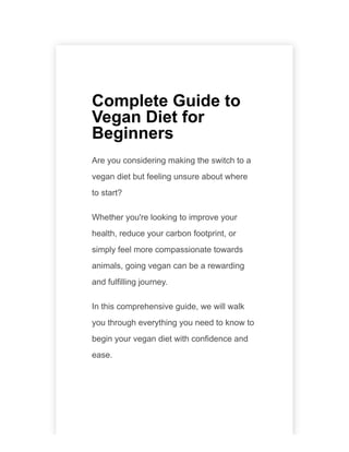 Complete Guide to Vegan Diet for Beginners.pdf | Free Download